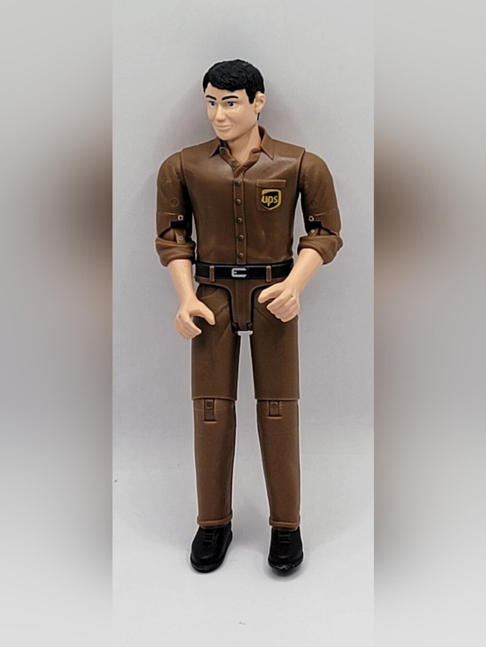 Bruder 4” UPS Driver Action Figure Bworld Poseable Brown Uniform